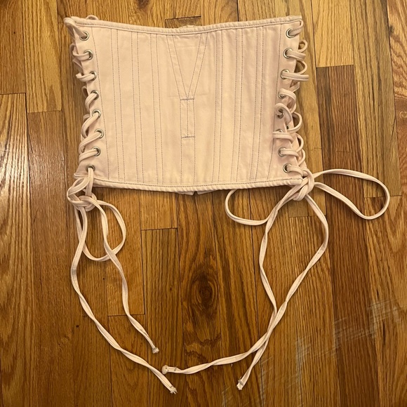 Weekday pink denim corset top - Picture 3 of 4